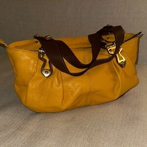 Michael Kors Yellow Shoulder Bag with Brown Straps